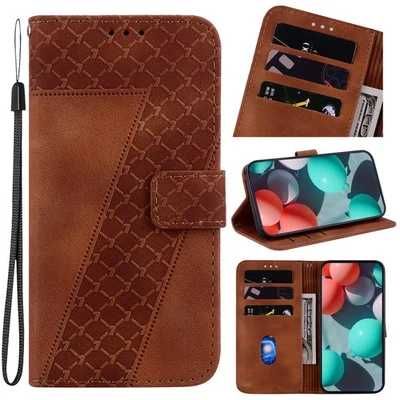 For iPhone Samsung Huawei Leather Card Wallet Case Bag Flip Stand Phone Cover - Image 1 of 4