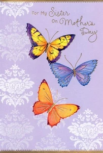 Herzliche & fürsorgliche MUTTERTAGSKARTE FÜR SCHWESTER, Schmetterlinge von Hallmark +✉ - Bild 1 von 5