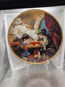 Piatto Precious Moments The Carpenter Shop 1992 Edizione Limitata #3583 W - Foto 1 di 2