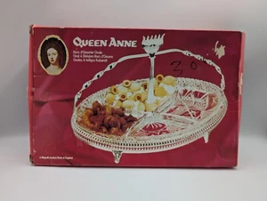 Queen Anne hors d’oeuvres Dish Silver with box Plated Tableware, Mayell England - Picture 1 of 24