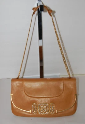 Runway ❤️ CHLOE Crystal Leather Gold Chain Shoulder Bag Crossbody ITALY - Image 1 of 4