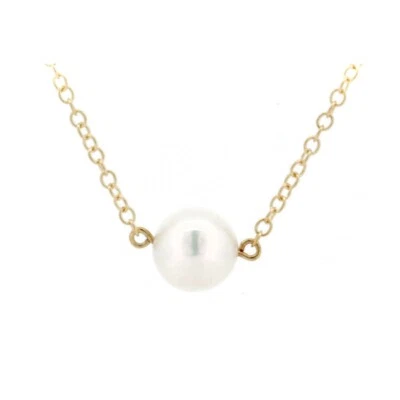 Collar de perlas MIKIMOTO 7,5 mm perla única oro amarillo de 18 quilates Foto 1 de 4