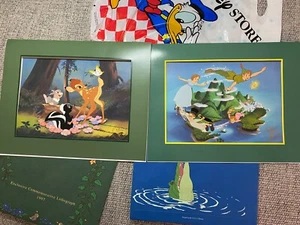 Disney Lithographs Exclusive Commemorative Lithograph 1997 Bambi 1996 Peter Pan - Picture 1 of 8