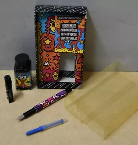 KEITH HARING POP SHOP Art Gallery Collection FOUNTAIN PEN Gift Set VINTAGE NEW - Picture 1 of 8