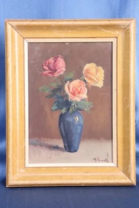 Óleo Jarrón con flores. Melchor Aracil. Oil painting Vase with flowers. Signed - Bild 1 von 6