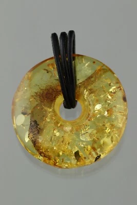 正品波罗的海琥珀皮革桶蜂蜜吊坠护身符小饰品光盘 4.4 克 220105-15 — 第 1/4 张图片