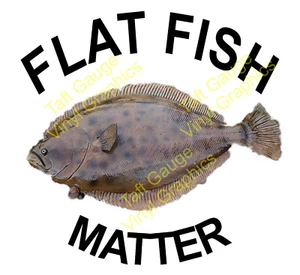 Flounder Flat Fish Matter Sticker for Car Truck Boat Decal Must Have 8.5" x 10" - Picture 1 of 1