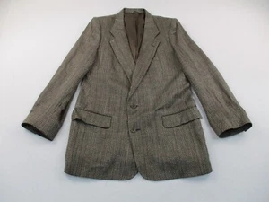 Christian Dior Jacket Mens 44R Brown Button Blazer Houndstooth Sports Coat - Picture 1 of 12