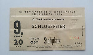 Eintrittskarte OLYMPISCHE WINTERSPIELE 1964 Innsbruck