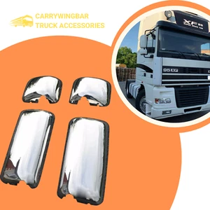 Truck DAF XF 95 Side Mirror Guards Cover Chrome Stainless steel - Picture 1 of 2