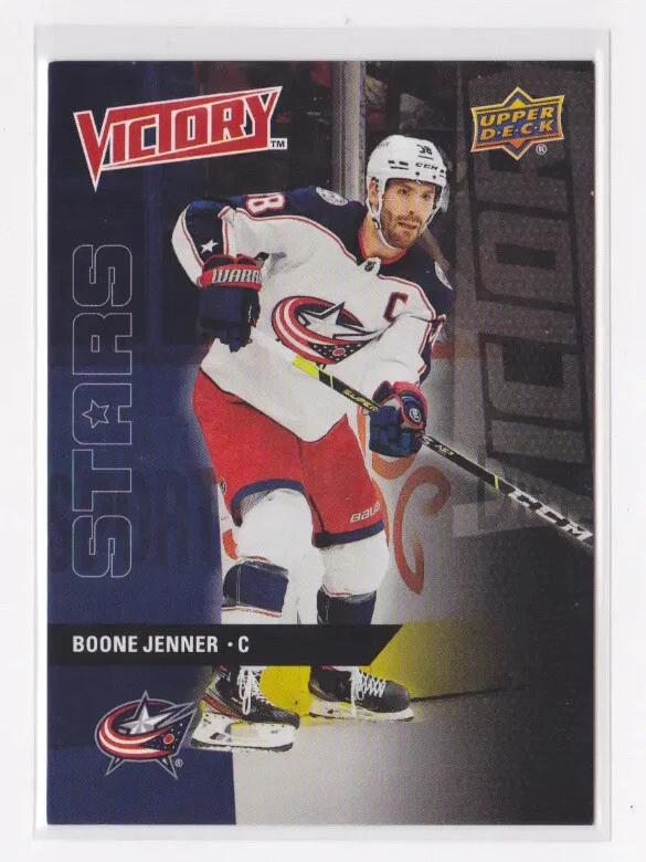 2022 UD SPRING PROMOTION VICTORY STARS INSERT BOONE JENNER #VS-9 BLUE JACKETS - Image 1 of 2