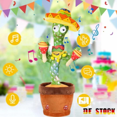 MARKENLOS Sprechender Kaktus,Kaktus Spielzeug Nachsprechen Singender Tanzender Kaktus DHL