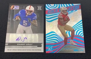 Lote Danny Gray 2022 Leaf Draft Auto & Rookie Revolution Cubic #/50 49ers - Imagen 1 de 4