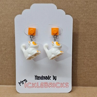 Pendientes LEGO (perforados) hechos a mano personalizados - Gato gruñón Foto 1 de 4
