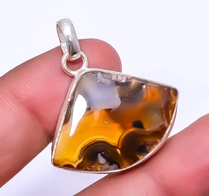 Stick Agate Handmade Gemstone 925 Sterling Silver Jewelry Pendant 1.37" A324 - Picture 1 of 1