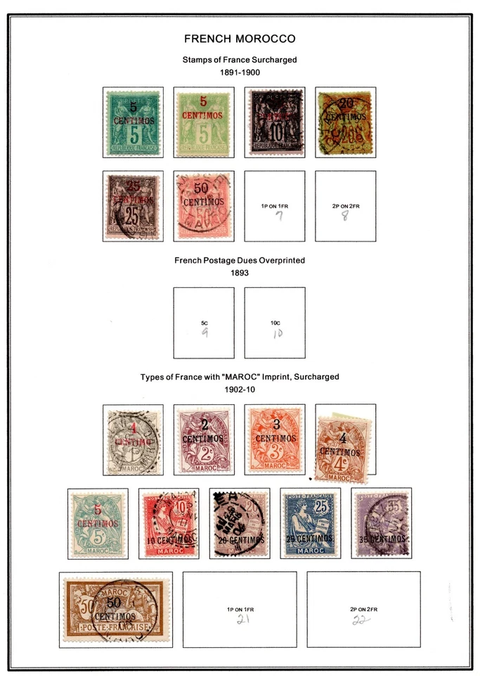 FRANCE MOROCCO 1891-1955 COLLECTION OF 450 STAMPS ON 46 PAGES - Image 1 of 4