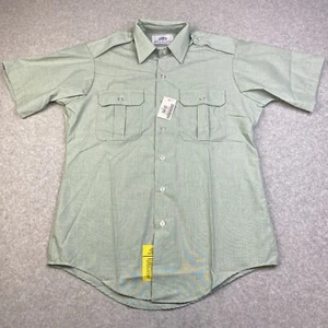 DSCP Garrison Short Sleeve Shirt Mens 15.5 Green 8405-01-374-8891 NEW - Picture 1 of 8