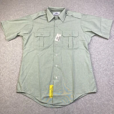 DSCP гарнизон коротким рукавом рубашка мужская 15,5 зеленый 8405-01-374-8891 новый - Изображение 1 из 4