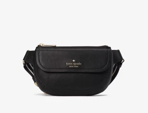 Kate Spade Rosie Belt Bag Purse Black Pebbled Leather KB712 Fanny Pack Waist - Picture 1 of 5