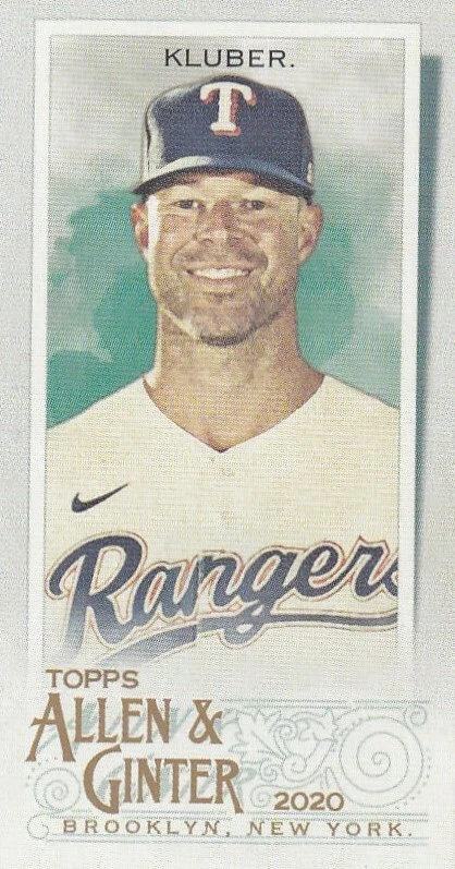 2020 TOPPS ALLEN & GINTER MINI COREY KLUBER TEXAS RANGERS INDIANS - B4121 - Image 1 of 2