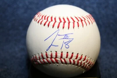 TRE MORGAN AUTOGRAPHED BASEBALL TAMPA BAY RAYS LSU TIGERS - Image 1 of 2