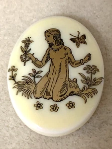 * INVENTORY SALE*LARGE 40X30MM RARE VTG. W. GERMAN ZODIAC CABOCHONS- "VIRGO" - Picture 1 of 6