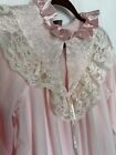 Vintage Ashley Taylor  Long Soft Pink Nightgown  Polyester  Lace Medium 1980’s