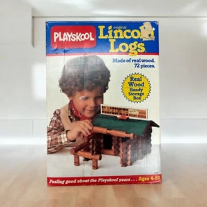 Playskool 72 Piece Lincoln Logs Blacksmith Set & Original Box (Incomplete) - Picture 1 of 3