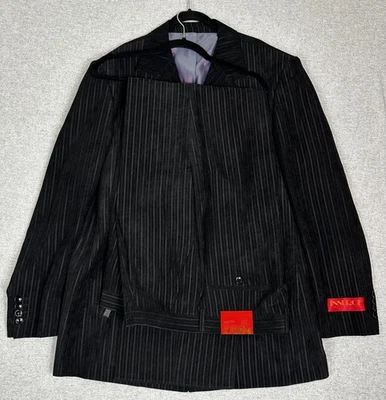 Traje Inserch Edición Limitada Hombre 2XL Negro Rayas Chaqueta Pantalones Estilo Sin Dobladillo Foto 1 de 4