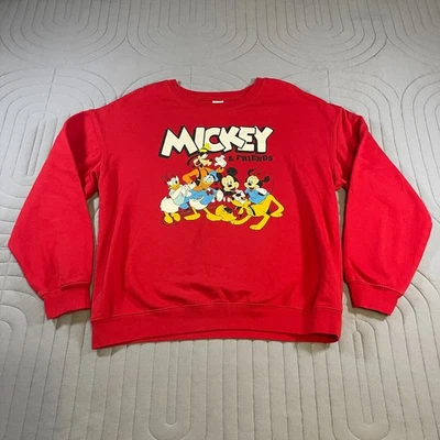 Disney Mickey and Friends Sweatshirt Red Youth Size XL (15-17) Cartoon Fun Cozy - Image 1 of 4