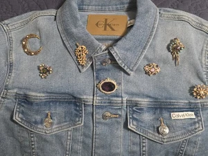 Broschen für Jeansjacke, Verkleiden oder Alltag Vintage Florenza Style - Bild 1 von 12