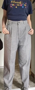 90’s LEE pants Trousers Houndstooth Skater Dark Academia Cottage Core Large Grey - Picture 1 of 8