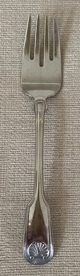 1961 Reed & Barton Luxury COLONIAL SHELL Salad Fork Stainless Steel 6 5/8" - Image 1 of 4