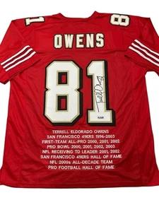 Terrell Owens Signed San Francisco 49ers Custom Stat Jersey Primetime COA - Picture 1 of 6