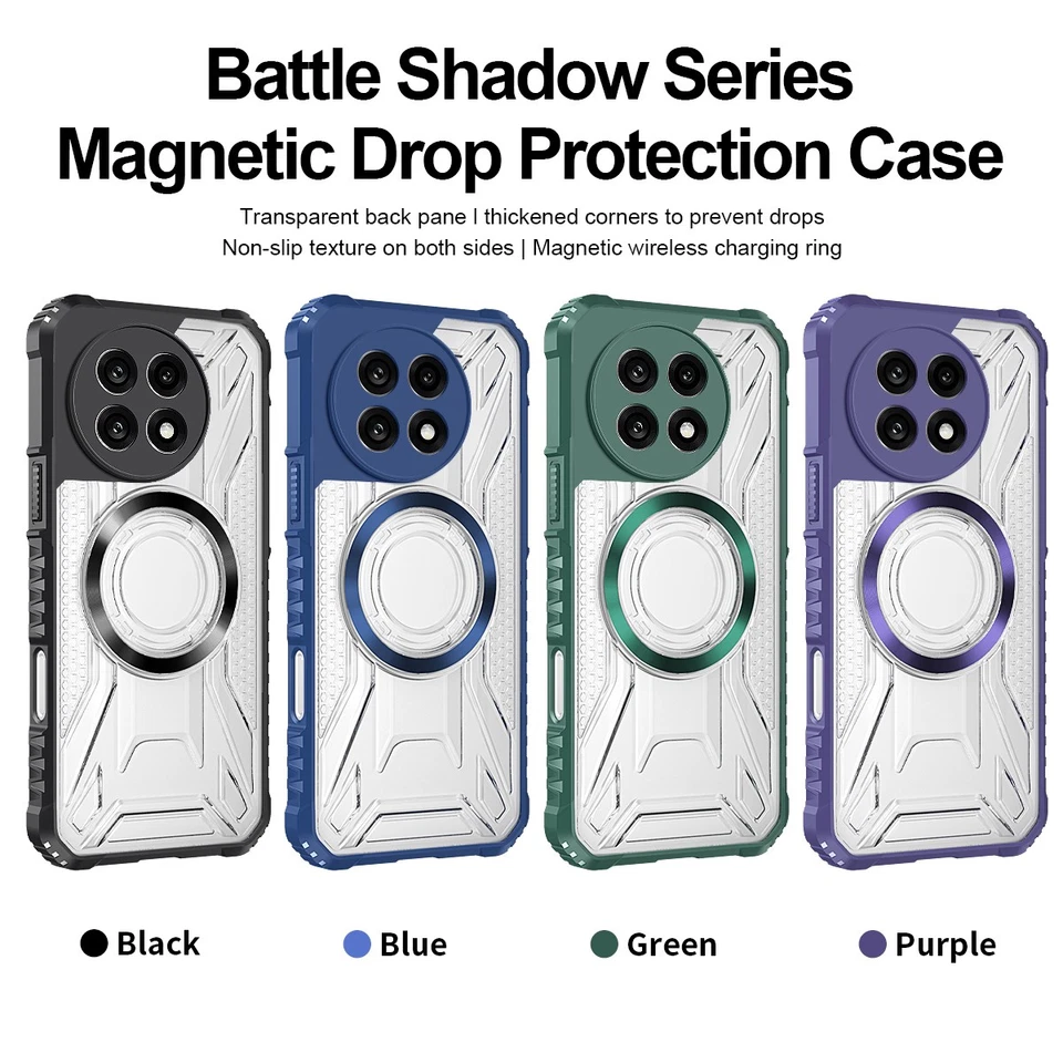 For OnePlus 13R, Luxury Wireless Charge Hybrid Armor Clear Acrylic Case Cover - Image 1 of 4