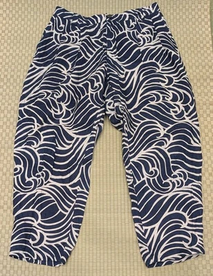 Pantalones RAROS Azul Azul Japón Forrados Lino Patrón Onda Para Hombre Talla 3 Hechos en Japón Foto 1 de 4