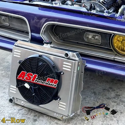 4 Row Radiator Shroud Fan Fit 1969-1974 Dodge Coronet Charger Challenger V8 GAS Foto 1 de 4