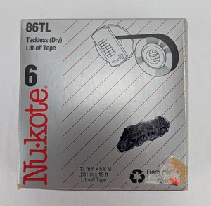 Nu-kote Tackless Dry Lift Off Tape 86TL Pack of 6 Replacement Tapes IBM 1361195 - Picture 1 of 6