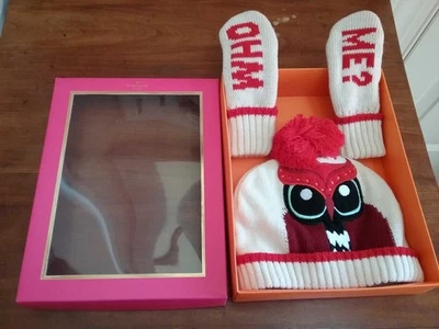 Kate Space NY Toddler Who Me Owl winter hat mittens set, XXS (2/3) - Image 1 of 4