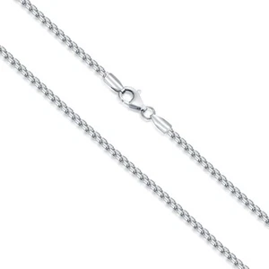 Sterling Silver Round Box Chain - 3mm Men & Women's 16 Inch Rolo Chain with L... - Picture 1 of 6