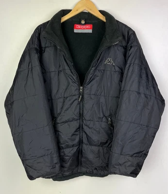 CHAQUETA DE INVIERNO ACOLCHADA KAPPA Talla Grande 42" Hombre Forrada de Vellón Negra Foto 1 de 4