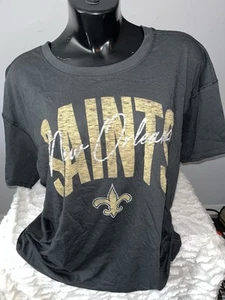 NEW ORLEANS SAINTS ‘47 BRAND NFL OVERSIZED MUSE SADIE TEE SHIRT WOMENS LARGE NWT - Picture 1 of 3
