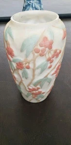 VTG Phoenix Consolidated alabaster Glass Vase Matte orange Art Deco Martele - Picture 1 of 4