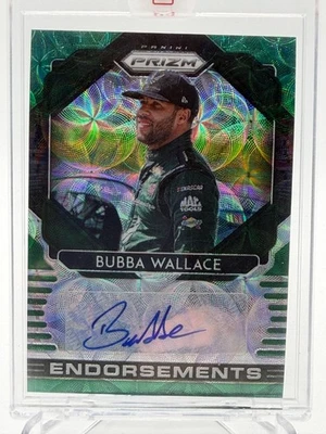 2020 Panini Prizm - Endorsements Bubba Wallace #E-BW Green Scope Prizm /50 (AU) - Image 1 of 2