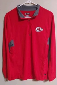 Ropa del equipo de la NFL para hombre rojo Kansas City Chiefs cuarto cremallera suéter! Talla mediana  - Imagen 1 de 4