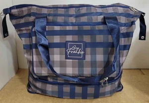 NEW Guy Frankie Women's Foldable Travel Pelu Bag, One Size, Blue Plaid - Picture 1 of 3