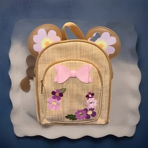 New Rattan Beautiful LE Minnie Mouse Floral Bioworld Backpack 11"x10"x5" - Picture 1 of 5