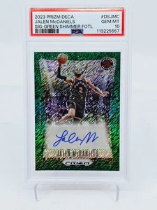 2023-24 PRIZM DECA Jalen McDaniels Green Shimmer FOTL Auto /25 π₯ PSA 10 - Picture 1 of 2