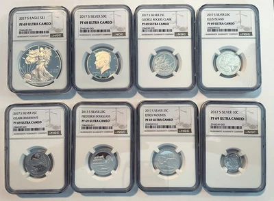 2017 S US Limited Edition Silver Proof Set 8 Coins DCAM NGC - Image 1 of 2