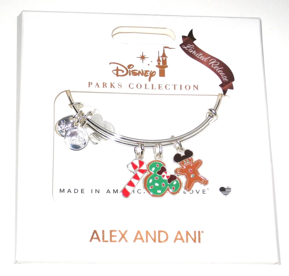 Disney Parks Alex and Ani Christmas Holiday Snacks Treats Bracelet Bangle Mickey